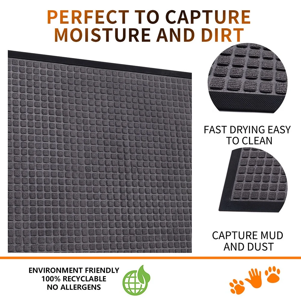 Pvc Front Mats Welcome Outdoor Entryway Rug Substrate Shoes Cleaning Dust Proof Door Mats