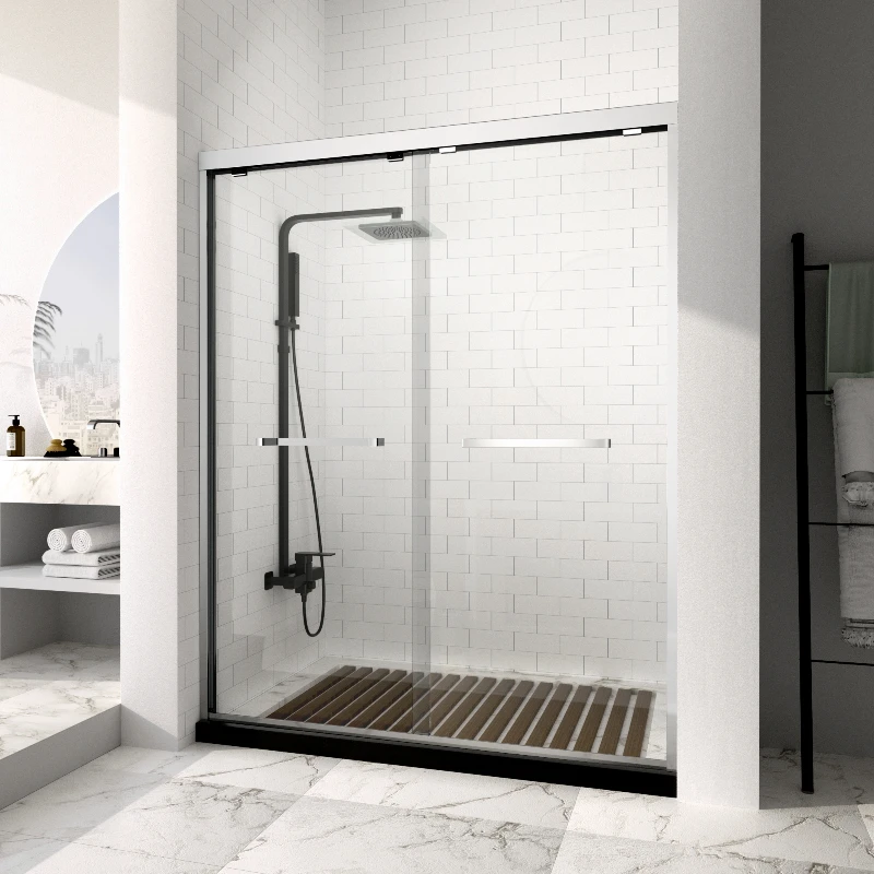 High Quality Wholesale Price Hotel Aluminum Framed Sliding Tempered Glass Shower Door Bathroom