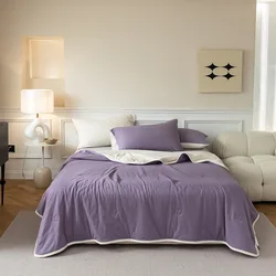 High quality Color matching 100% cotton air-condition blanket summer quilt comforter for bed summer