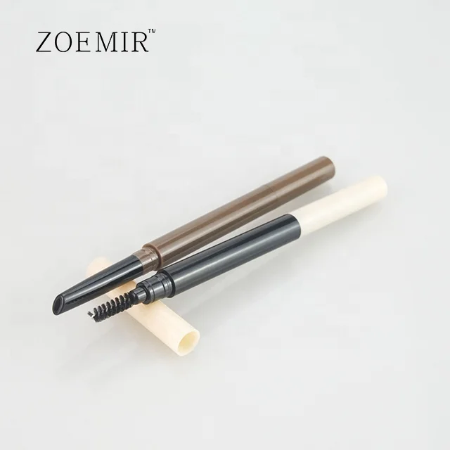 Kajal eyeliner pen white black brown custom design double end eyeliner eyebrow pencil with brush