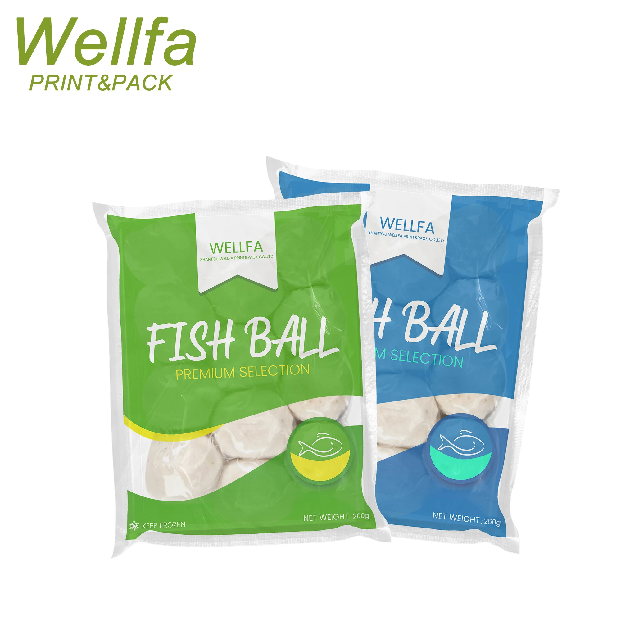 Nylon Lid Film Heat Sealed TOP Printed Sealing Film Seafood Fish Ball Sausage Frozen Meat Packaging Vacuum Bag