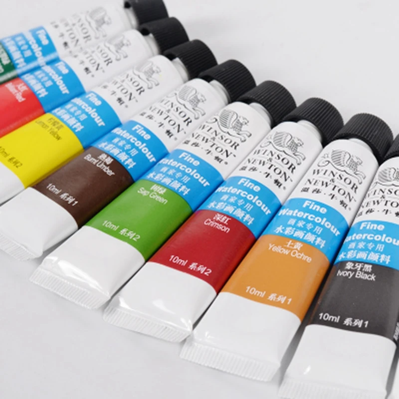  Winsor and Newton 12/18/24/36 цветов 10 мл профессиональные художественные пластиковые трубки Набор акварельных красок
