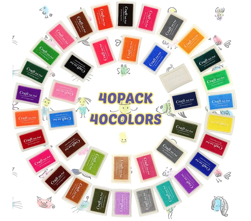 Craft ink pad washable stamp pad finger ink for rubber stamps kids DIY paper wood fabric scrapbooking stamping paint gift