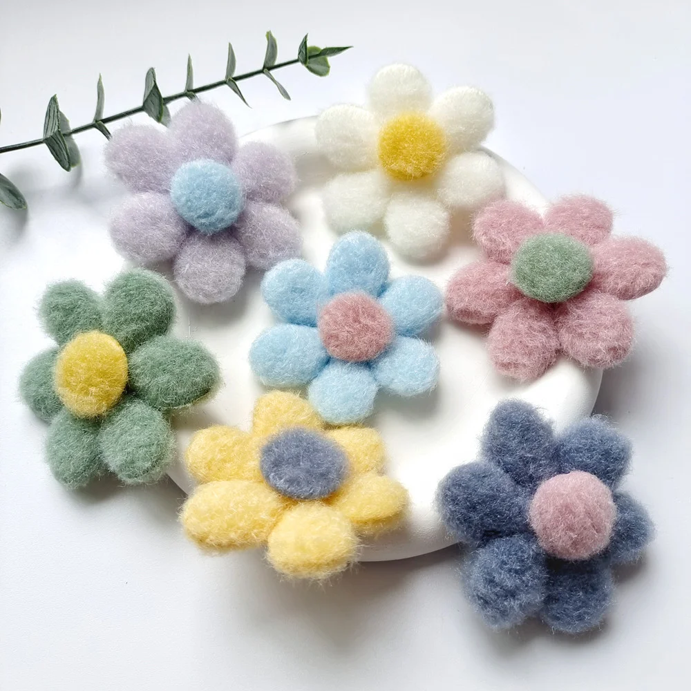 Korea Wool Felt Sunflower Handmade Diy Hat Shoe Accessories Daisy Flower Brooch Hair Poke Accessories