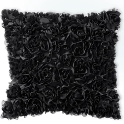 40*40 см ко Дню Святого Валентина чехлы на диванные подушки, романтический стерео шифон 3D розы Подушка серый чехол для подушки для домашнего декора