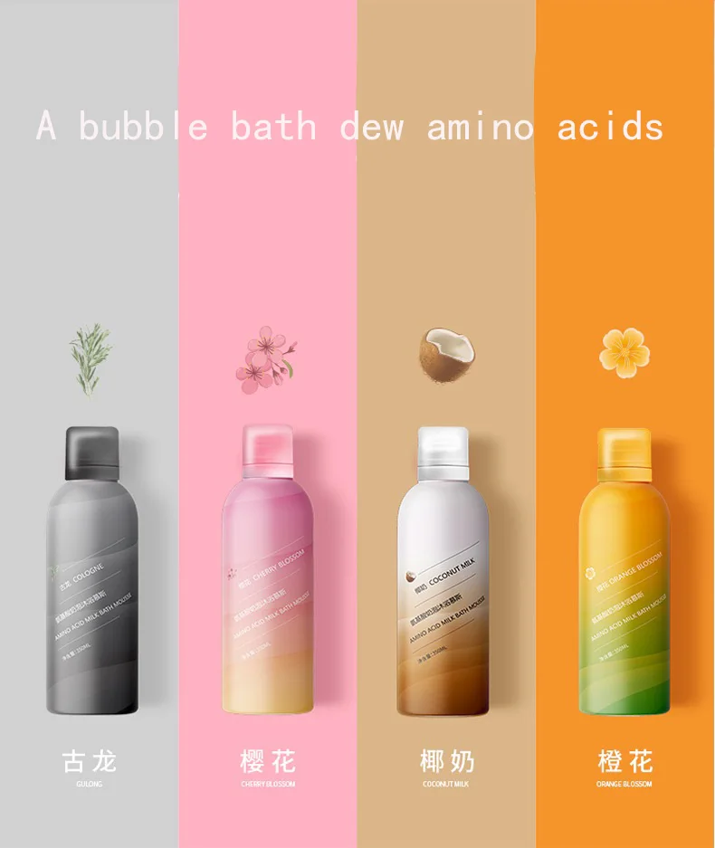 
Bath Shampoo Washing Shower Rich Bubble Foaming Shampoo Spray Amino Acid Milk Bubble Mousse Shower Gentle 350ml 