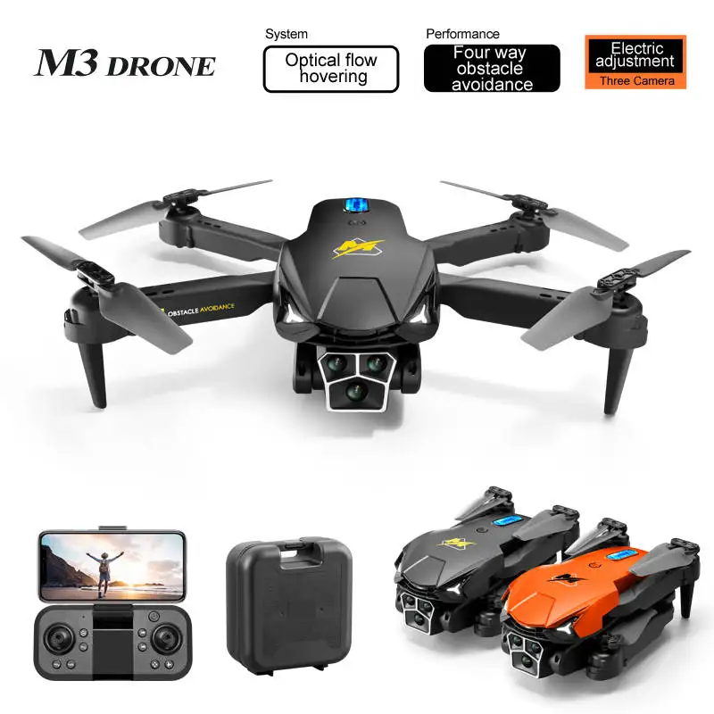 JHD M3 Optical Flow Positioning Drone Three-Camera 8K Aerial Photography Aircraft Four-Way Obstacle Avoidance Drone Dron kid toy