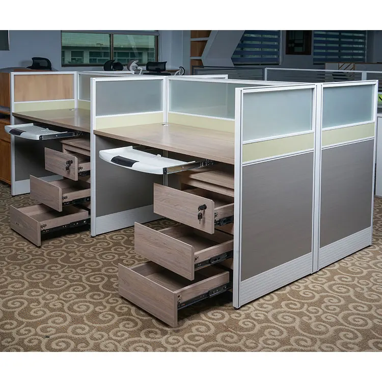 Office Furniture Set 4 Person Work Bench Workstations Office Table And Chair Set Modular Partition Office Cubicle Workstation