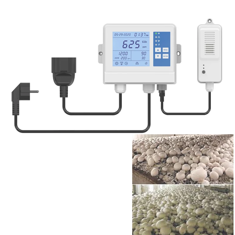 0-10000 ppm optional Carbon Dioxide Meter Digital CO2 Controller CO2 Monitor for Greenhouse, Home, Office, Mushroom