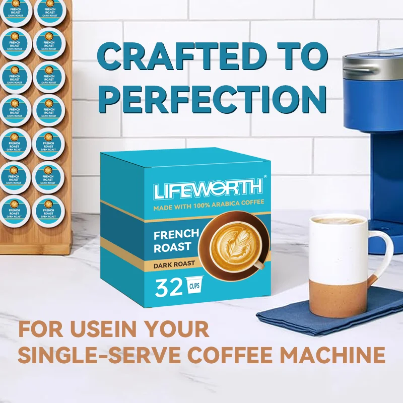 LIFEWORTH Custom Coffee Pods Beverages French Roast Arabica Beans Coffee Capsules