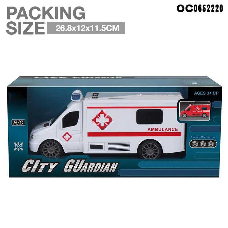 1:18 4CH Truck plastic remote control ambulance car toy with light music