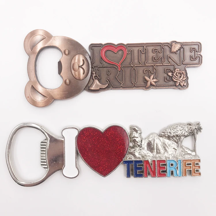 Оптовая продажа, 3d-логотип на заказ, металлическая открывалка для бутылок пива, вина с магнитом на холодильник