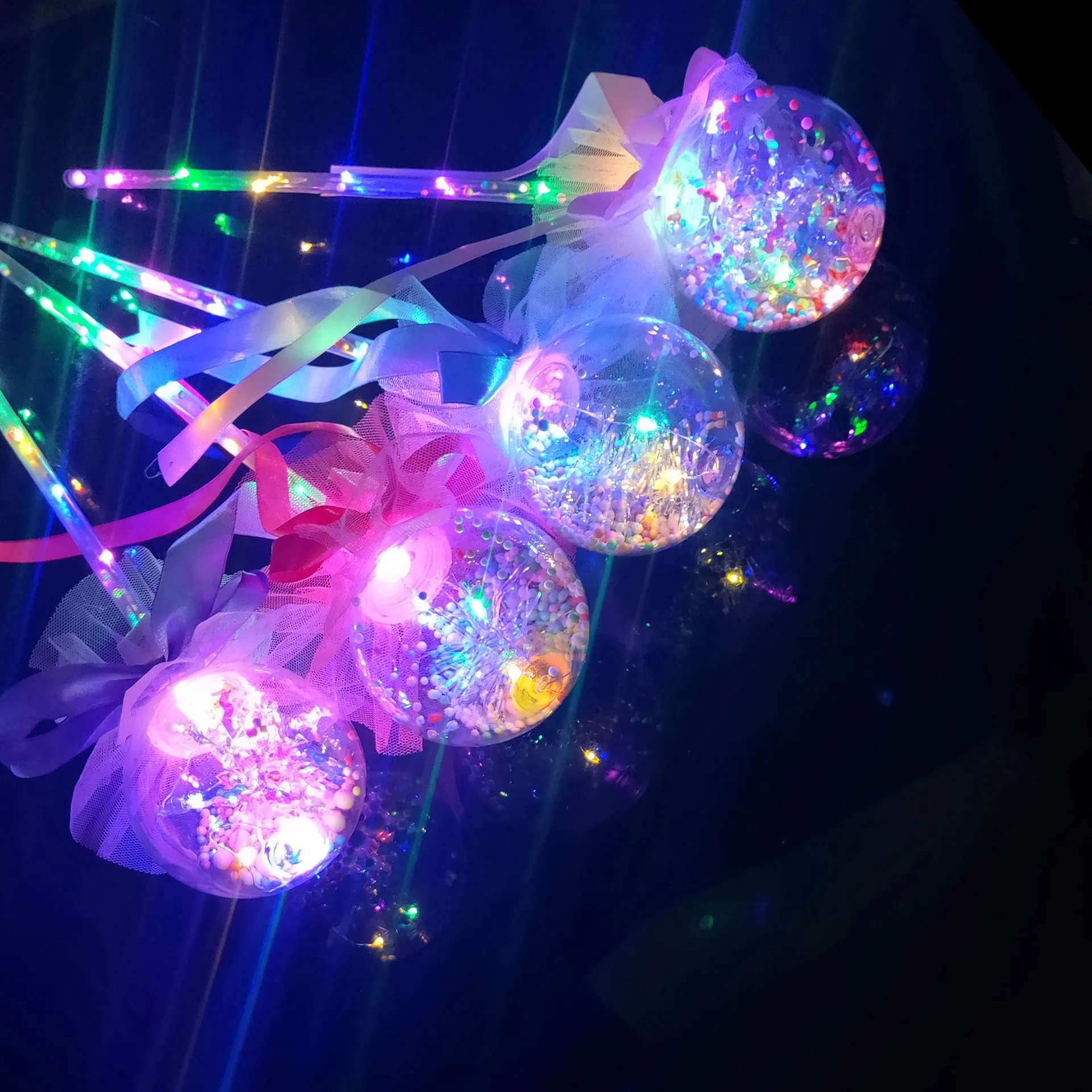 Hot Selling Light Up Bobo Handles Plastic Glowing Magic Wand Led Flashing Fairy Stick Toy
