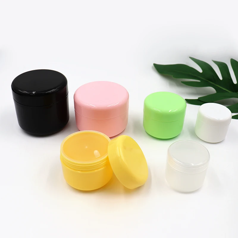 Cosmetic container 20g 50g 100g 250g PP clear white pink yellow green plastic jar for facial empty plastic PP cream
