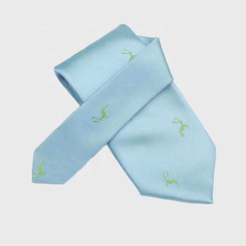 
New Design Slim Business Silk Feeling Elk Pattern Custom 100% Silk Men Printed Neck Tie 