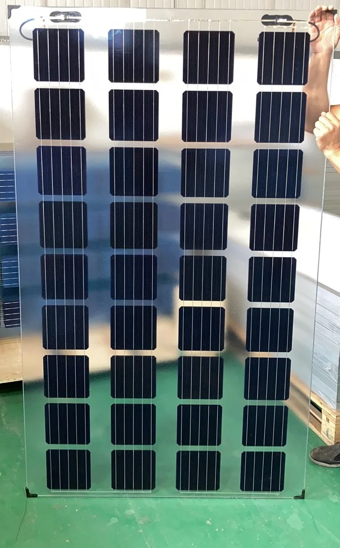 Настраиваемая прозрачная стеклянная 50% солнечная панель BIPV черепица черная