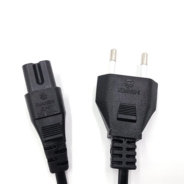EU 2 pin universal electrical plug 2.5a Italian 2pin power cord plug with IEC C7 connector