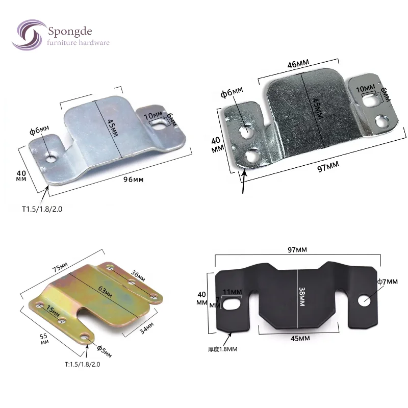 Concealed Bed Connector 1.5mm Wood Bed Connector Inside Connector Furniture Hardware Sofa