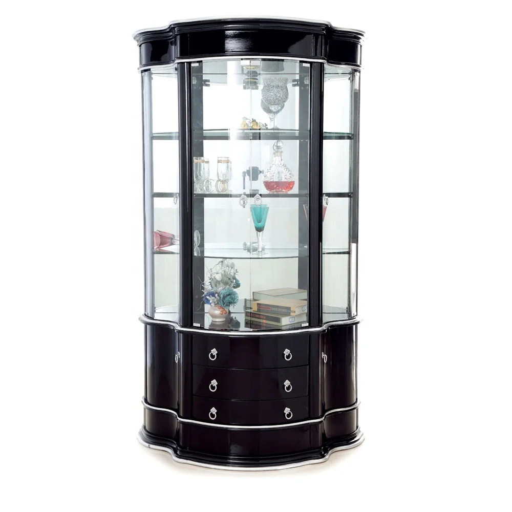 
 black color modern high quality Cost-effectiv fine 1160cm*500cm*2005cm living room Simple structure wine display cabinet  