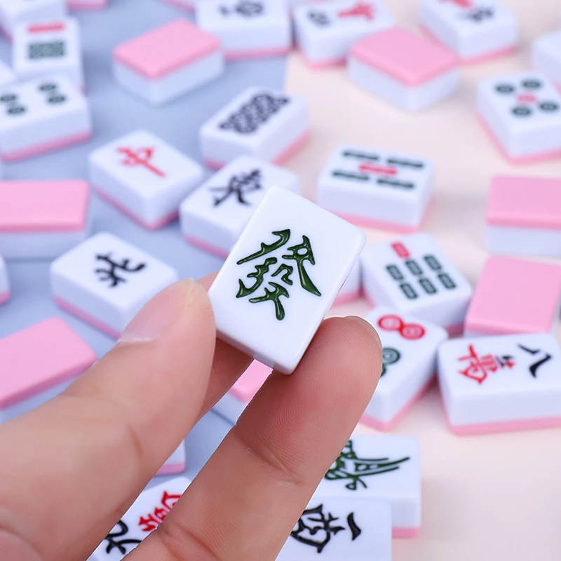 Factory Custom Mahjong Tiles for Sale OEM Print and Engraved acrylic Mahjong set Singapore Malaysia Chinese American