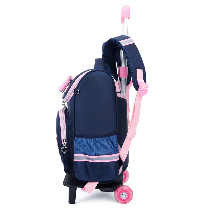 3-6 Grades Children School Bags Kids Travel Rolling Luggage Bag Trolley School Backpack Girls Backpack 2 or 6 Wheels Book Bag