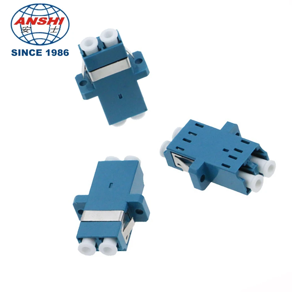 Spot Goods FTTX Network LC Duplex Connectors Standard Blue SM Fiber Optic Coupler