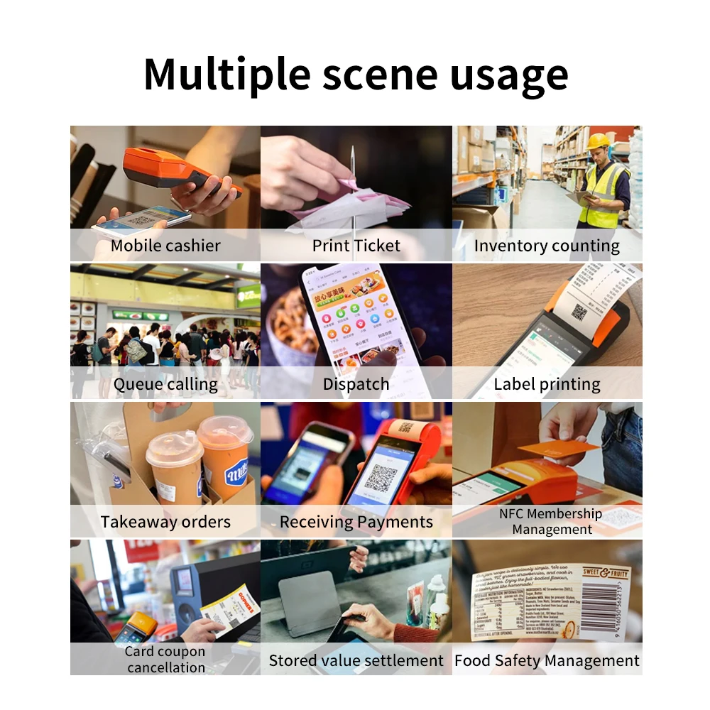 Wholesale Smart POS Machine 2D Scanner 5.5inch Touch Screen Bluetooth USB NFC WIFI Thermal Printer 4G Mobile POS Systems