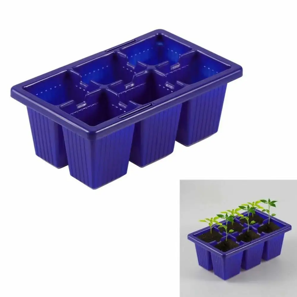 Plastic Plant Seed Sprouter Nursery Seedling Starter Trays 6 Cells Plug Plant Grower Propagation Tray