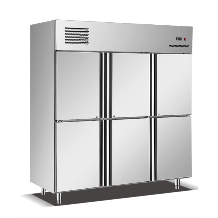 Stainless Steel Commercial Refrigerator | 6-Door Refrigeration Unit | Temperature Range 2-8°C