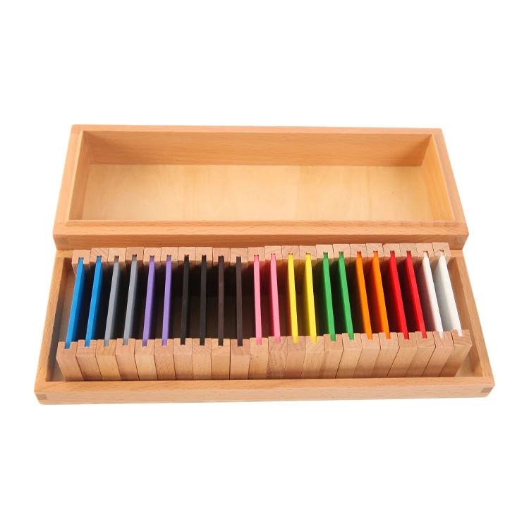 Baby Wooden Educational Teaching Aids Sensorial Material Toys  Beech Wood Learning Montessori Color Tablets of Kids Box Set