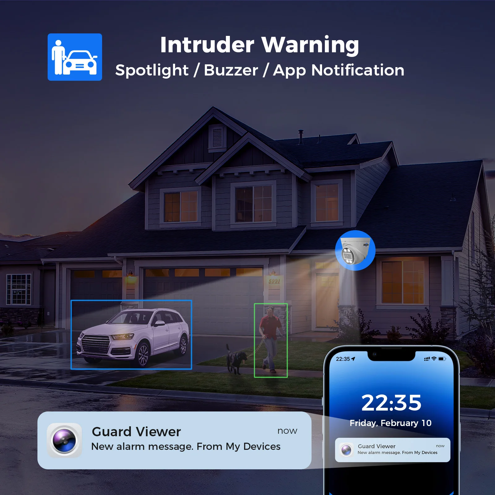 IP66 5MP Color Night Vision outdoor 2 Way Audio CCTV 8-channel Nvr Surveillance Indoor Domes POE IP security camera system