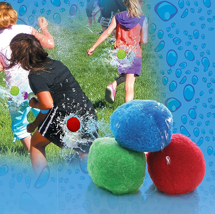 2022 Outdoor Pool Beach Reusable Water Balloon Toy cotton Splash Soaker Bomb  reusable water balls