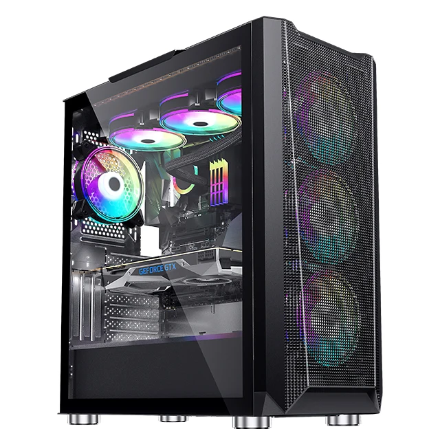 Desktop case heat dissipation cpu fan rgb computer gaming casing case e-sports computer atx pc computer cases