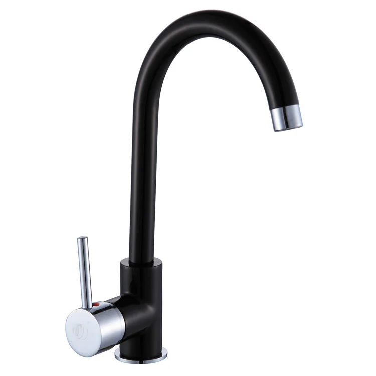 Kitchen Faucet Single Handle Tap Mixer Faucet Cheap Price Black Hot/cold Water Mixer Brass Main Body and Zinc Handle Single Hole