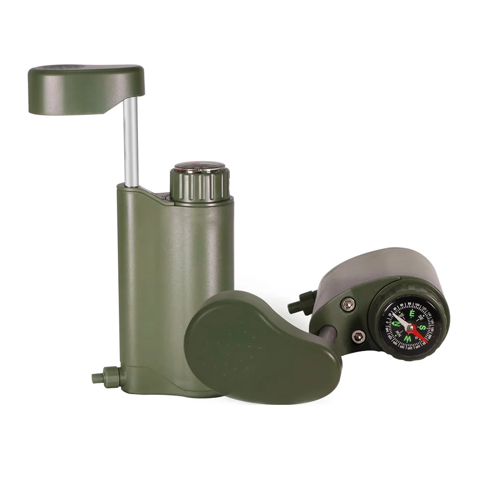 Portable Hand Pump Water Filter Straw Outdoor Water Purifier Booster Pump with Replaceable Carbon 0.01 Micron Filter