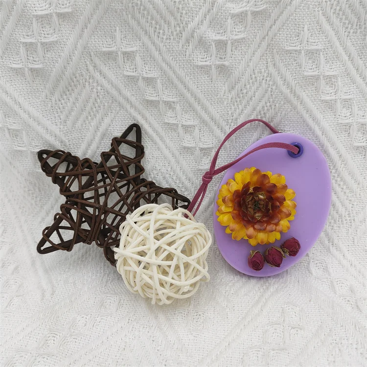 Lovely Holiday Birthday Gift Family Restaurant Study Wardrobe Pendant Purple Oval Aromatic Soybean Wax Scented wax Tablet