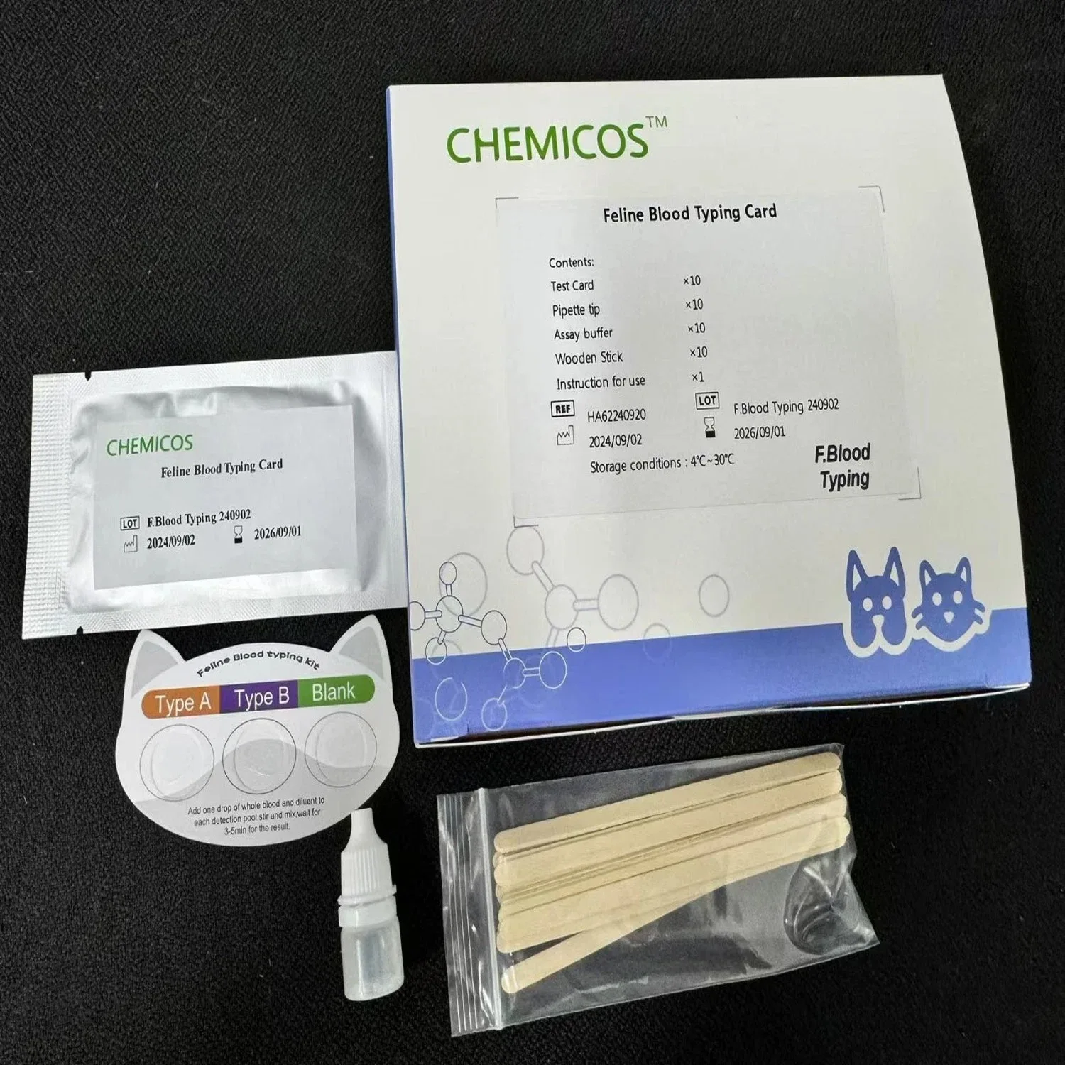 IVD Cat Feline Blood Typing Card Lab for Accurate Pet Blood Tests