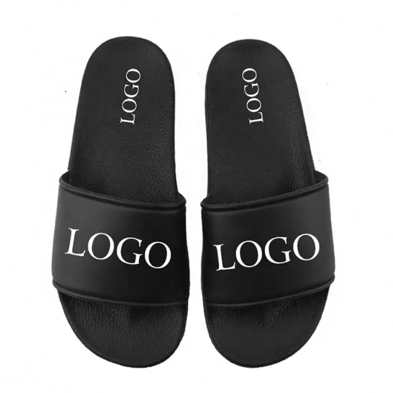 OEM черные дизайнерские шлепанцы, сандалии из ПВХ на заказ, мужские шлепанцы унисекс, мужская обувь без рисунка с логотипом на заказ