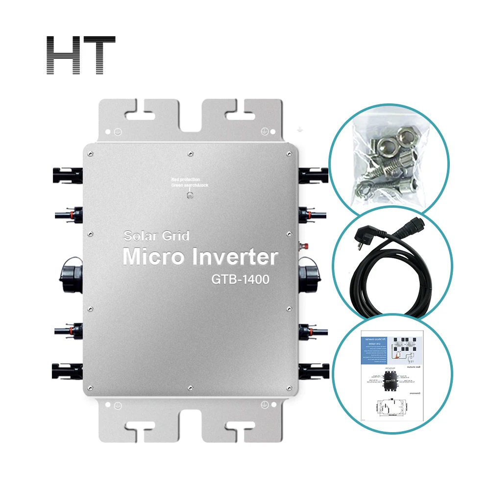 HT 1200 Вт 1400 1600 DC инвертируемый выход переменного тока солнечная панель микро инвертор с VDE CE IEC FC ROHS для солнечной электростанции