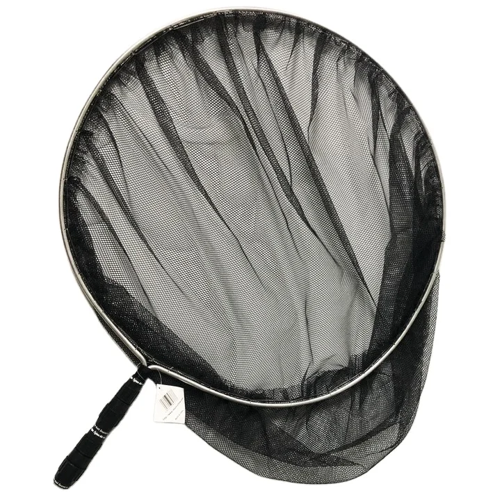 Round Contractible Handle 60cm Diameter Fishing Landing Net Aluminum Material Pond Fish Net
