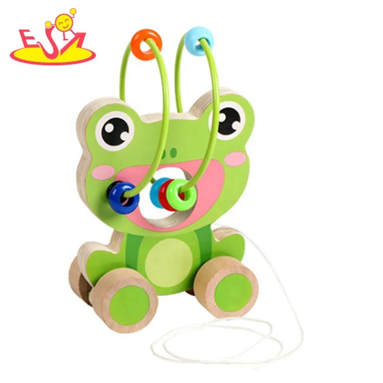 2023 New arrival elephant shape wooden toys bead maze for children W11B243