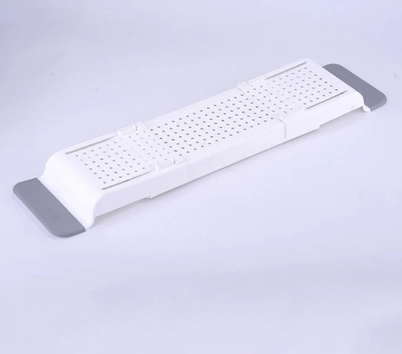 Expandable Drain Bath Shelf Caddy Tray, Multifunctional Plastic Bathtub Tray Bathroom Organizer