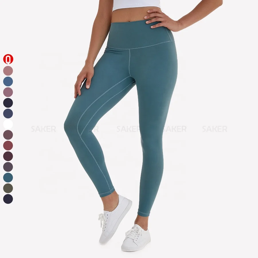 High waisted black tummy control yoga pants gym fitness workout women scrunch butt lift white leggings with pocket