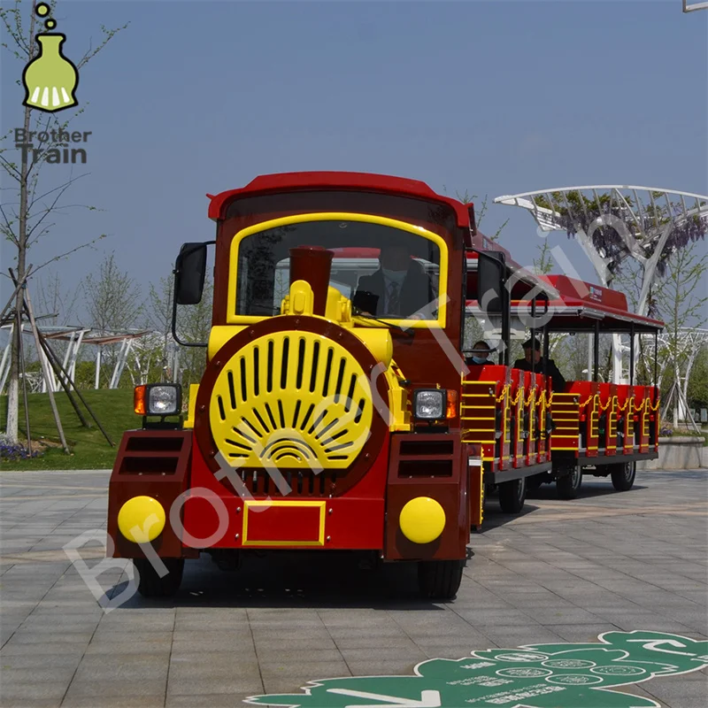 Big Capacity Zoo Train Electric Engine Amusement Park Train Trackless Electric Train With High Quality Take Passenger Tour
