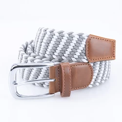 Цветной эластичный плетеный модный ремень из ткани, вязаный ремень, уникальные аксессуары OEM на заказ