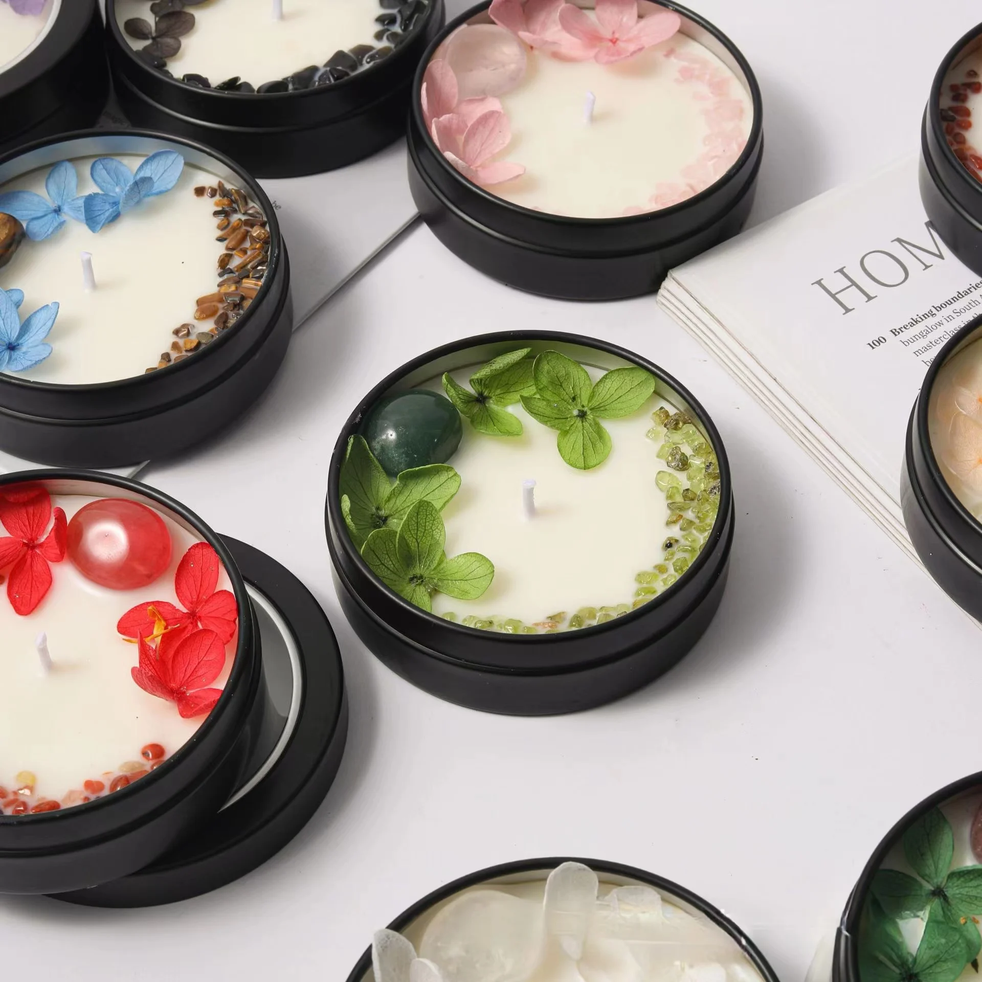 See-Through Tin Jar Wedding Favor Gift Box Tea Light Spiritual Aromatherapy Different Colors Scented Wholesale Candles