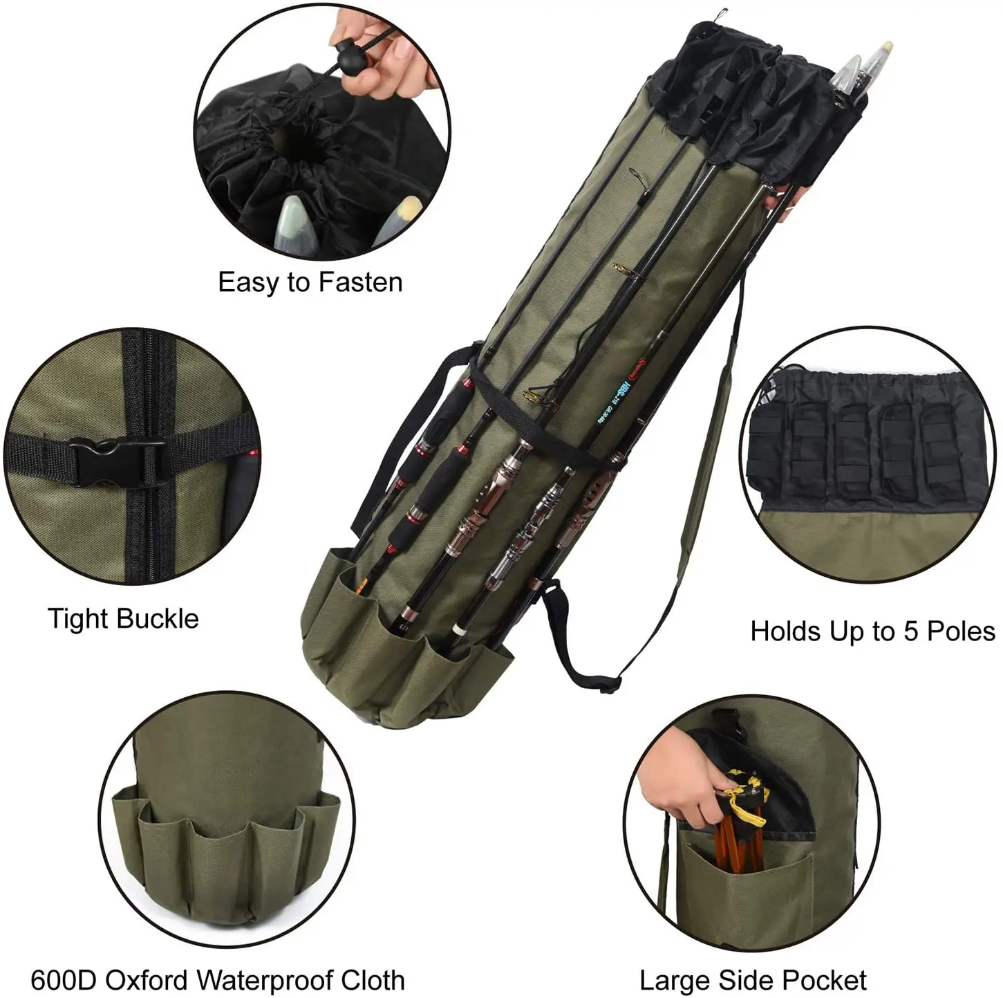 Hot Selling Multi-function Waterproof Durable Fishing Tackle Rod Organizer Bag Fishing Pole Bag