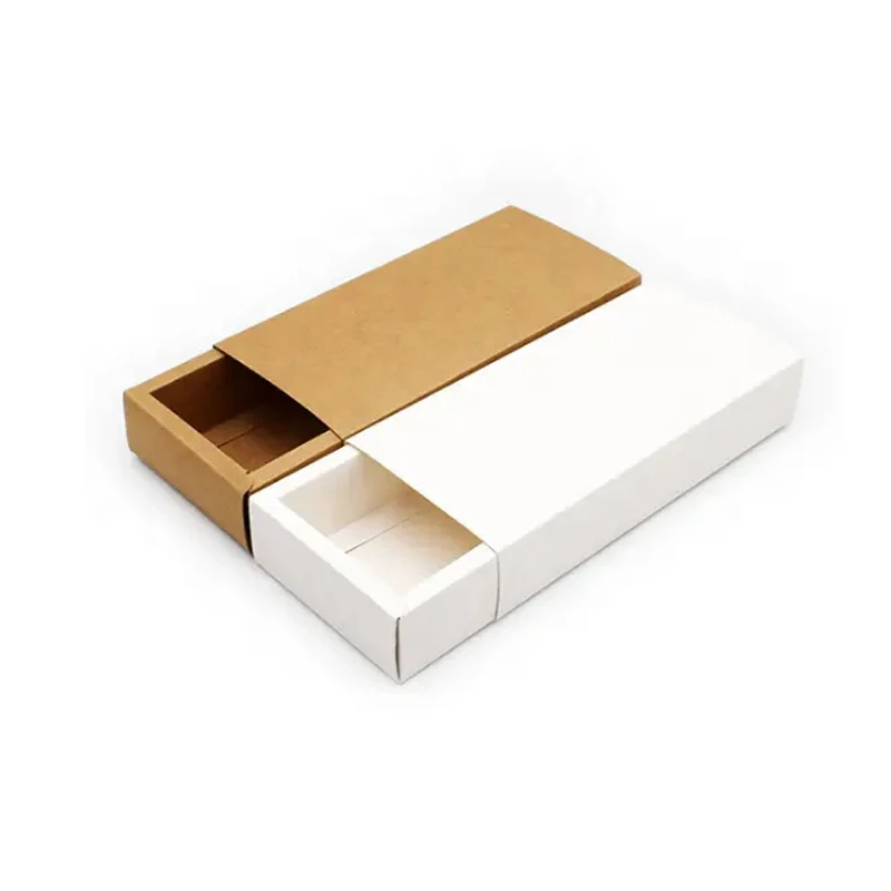 Custom Logo Necklace Bracelet Rings Jewelry Slide Gift Packaging Cardboard Folding Kraft Paper Drawer Box