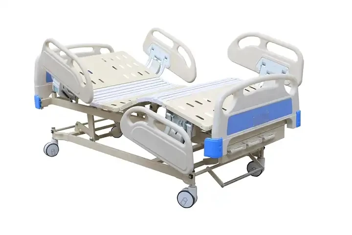 3-Crank Manual Hospital Bed Metal and ABS Material for Patient Care