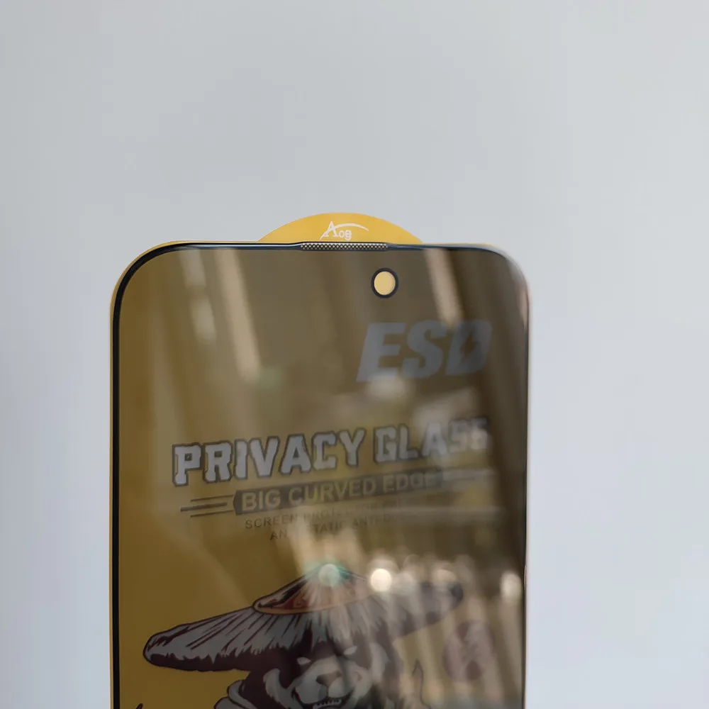 Anti spy screen guards privacy glass for iphone 15 pro max mobile privacy glass film tempered glass ESD protective film for 14